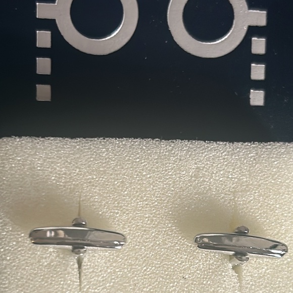 NEW Dual Monocle Monogrammed “M” Cufflinks Silver Tone in Gift Box - Picture 2 of 6